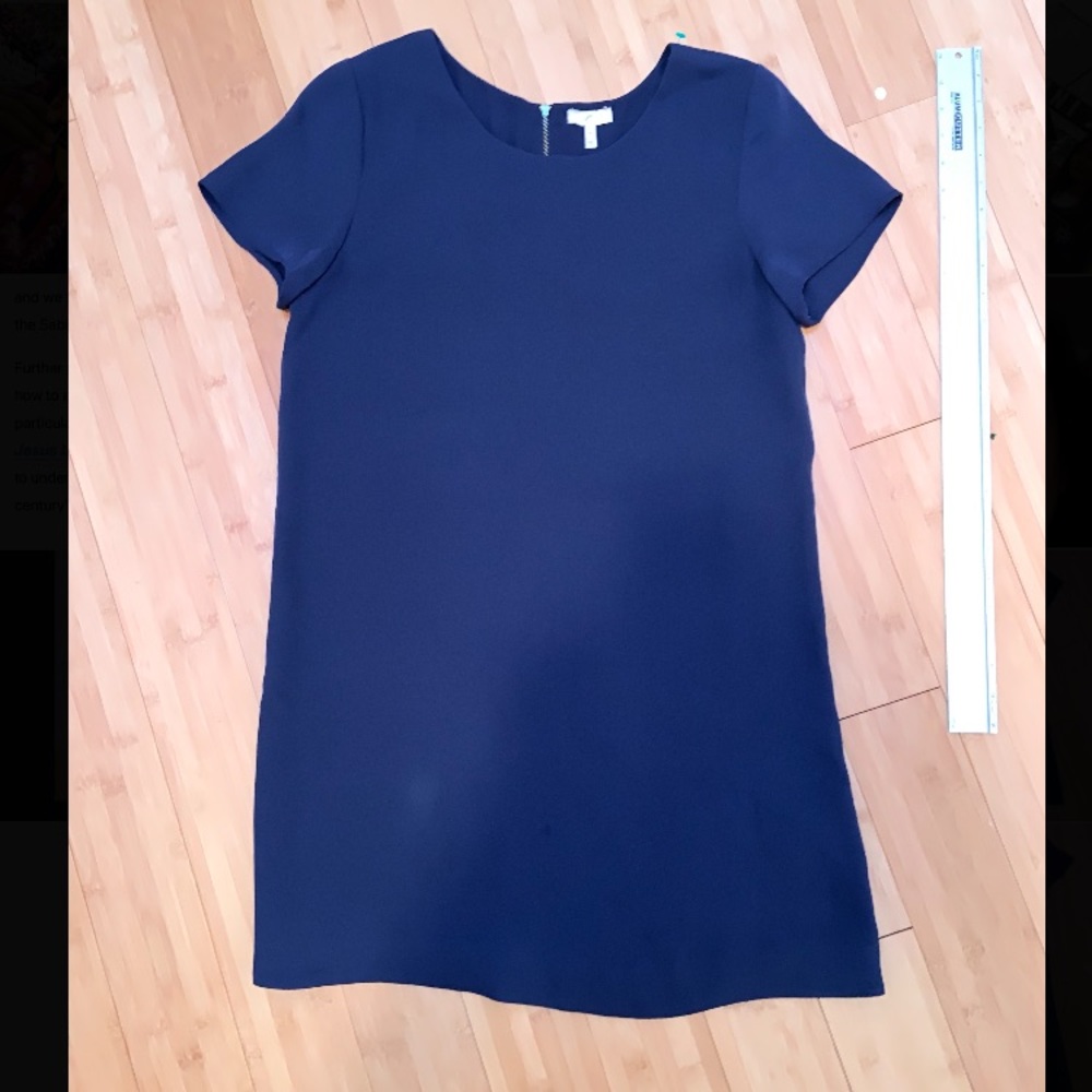 Joie Short Sleeve Navy Blue 100% Silk Dress